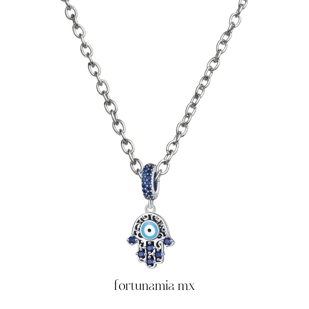 Fortuna Hamsa Silver Necklace