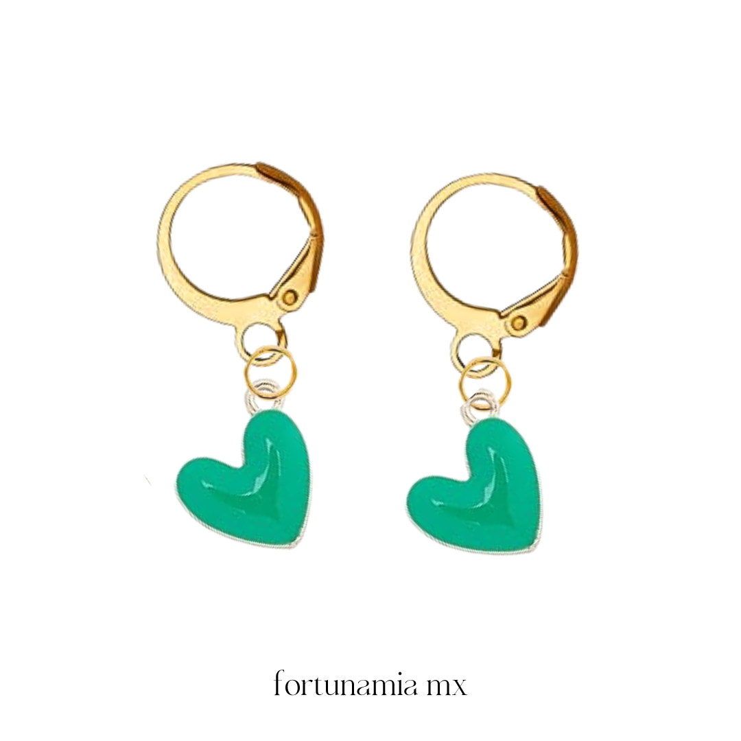 Green Lizzy Love Earrings