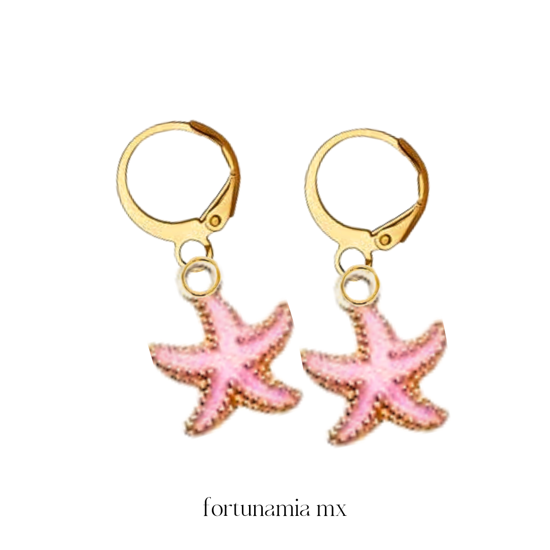 Pink Star Beach Earrings