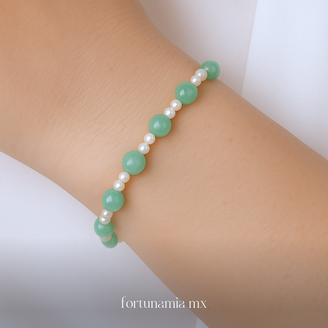 Green Aventurine Pearl Bracelet