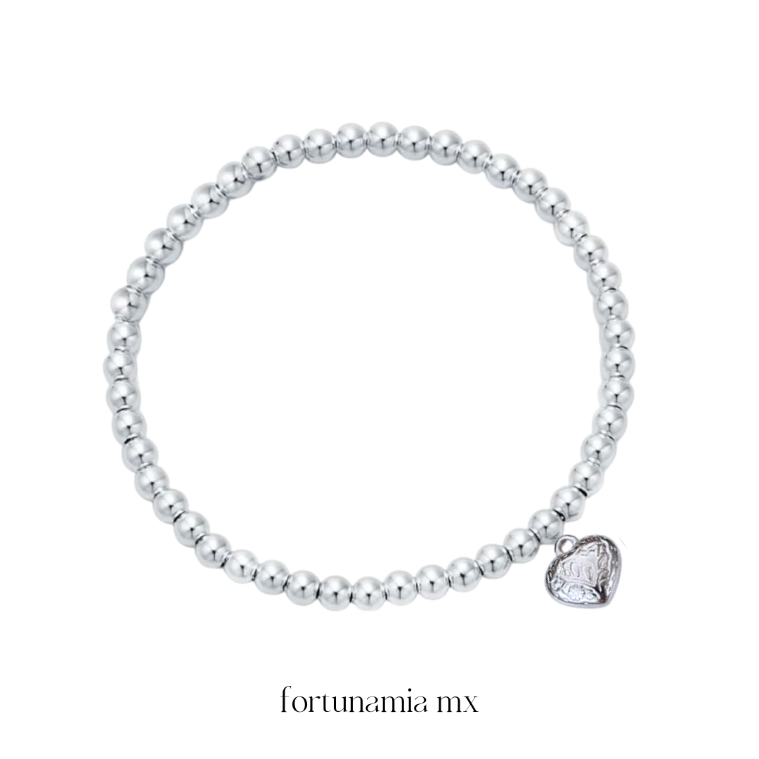 Silver Beads Love Bracelet