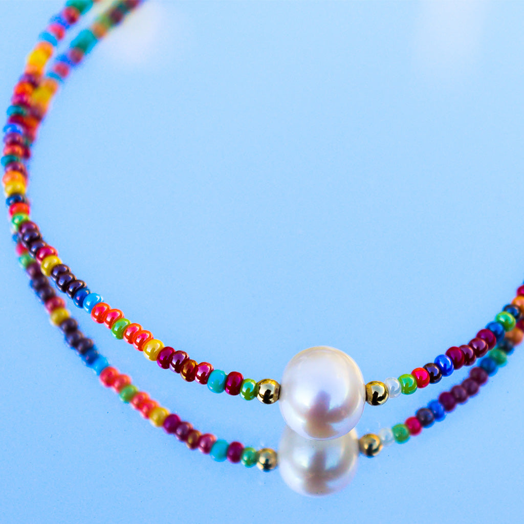 RAINBOW AND PEARL NECKLACE