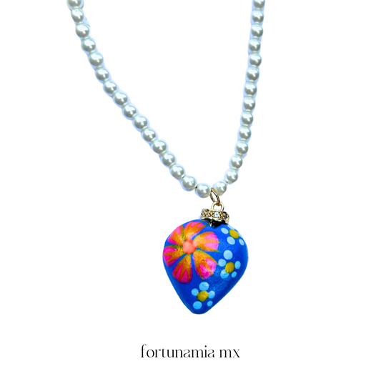 Blue Heart Pearl Necklace (copia)