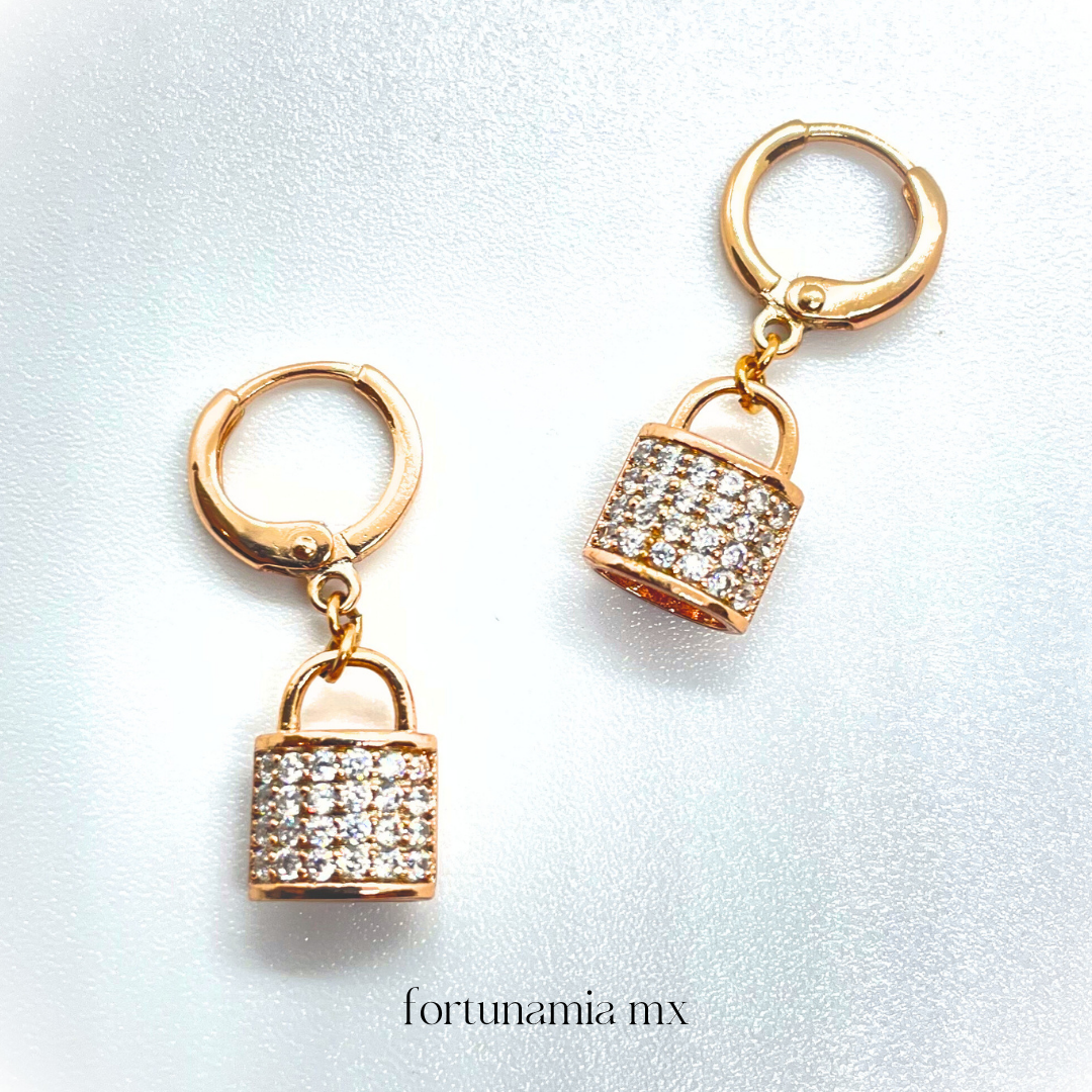 Padlock Zirconia Earrings