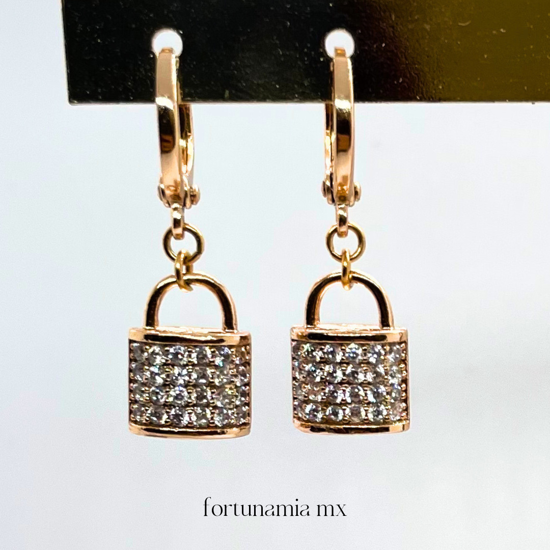 Padlock Zirconia Earrings