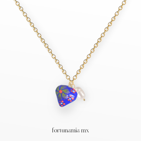Collar Corazón Artesano Azul