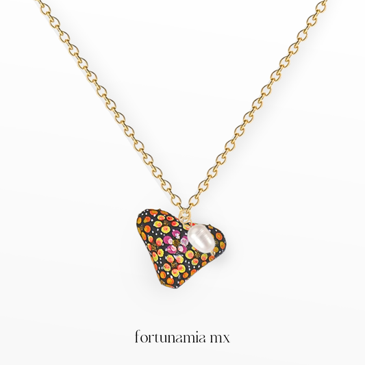 Collar Corazón Artesano Negro Grande