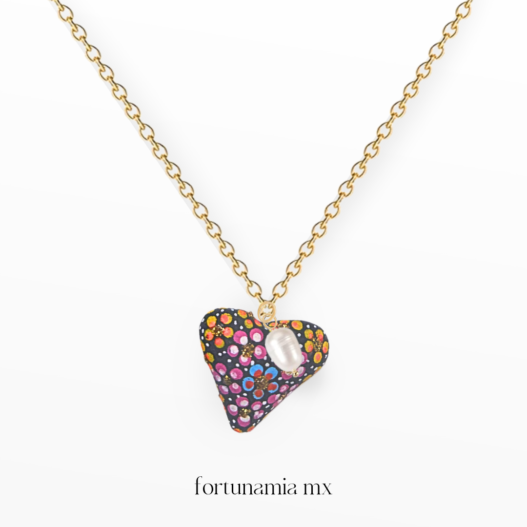 Collar Corazón Artesano Grande Multicolor