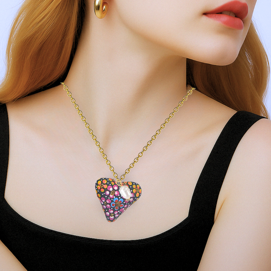 Collar Corazón Artesano Grande Multicolor