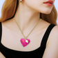 Collar Corazón Artesano Grande Rosa