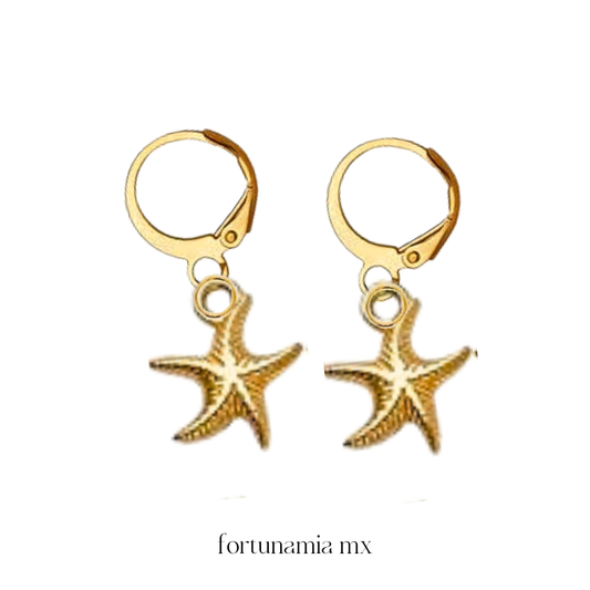 Gold Star Beach Earrings