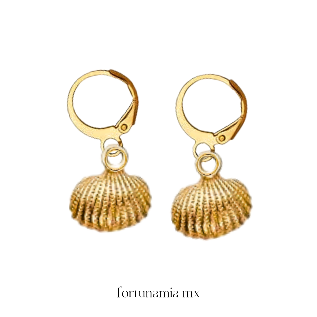 Golden Shell Drop Earrings