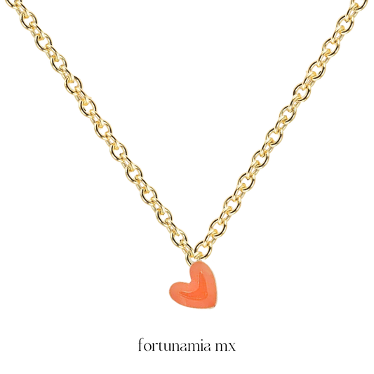 Kelly Orange Heart Necklace