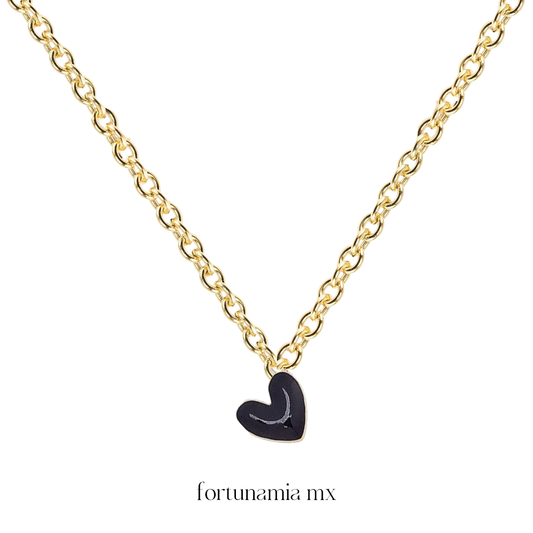 Kelly Black Heart Necklace
