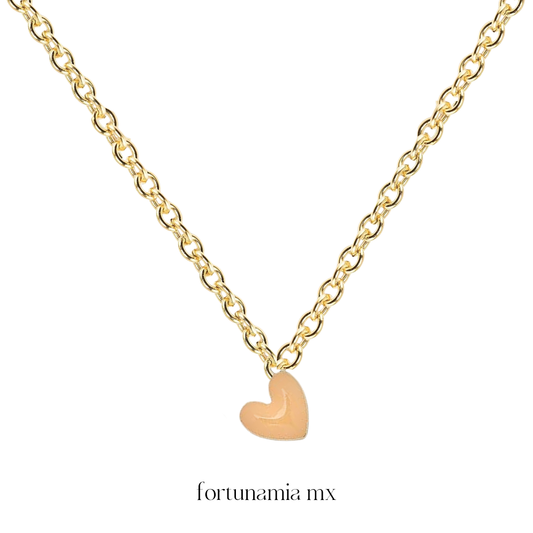 Kelly Peach Heart Necklace