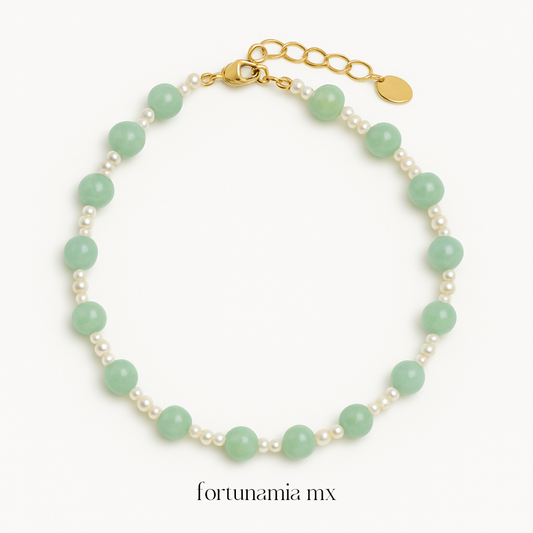 Green Aventurine Pearl Bracelet