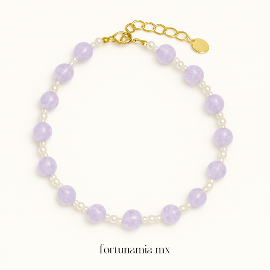 Amethyst Lila Pearl Bracelet
