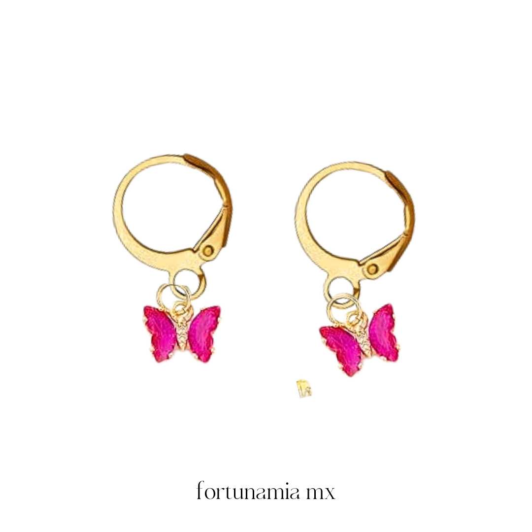 Magenta MiniButterfly Earrings