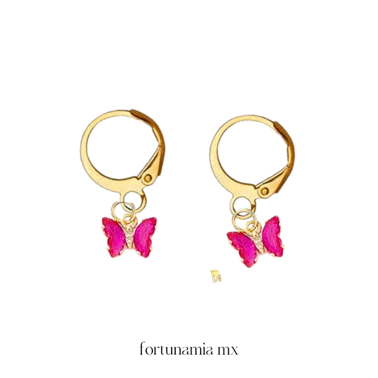 Magenta MiniButterfly Earrings