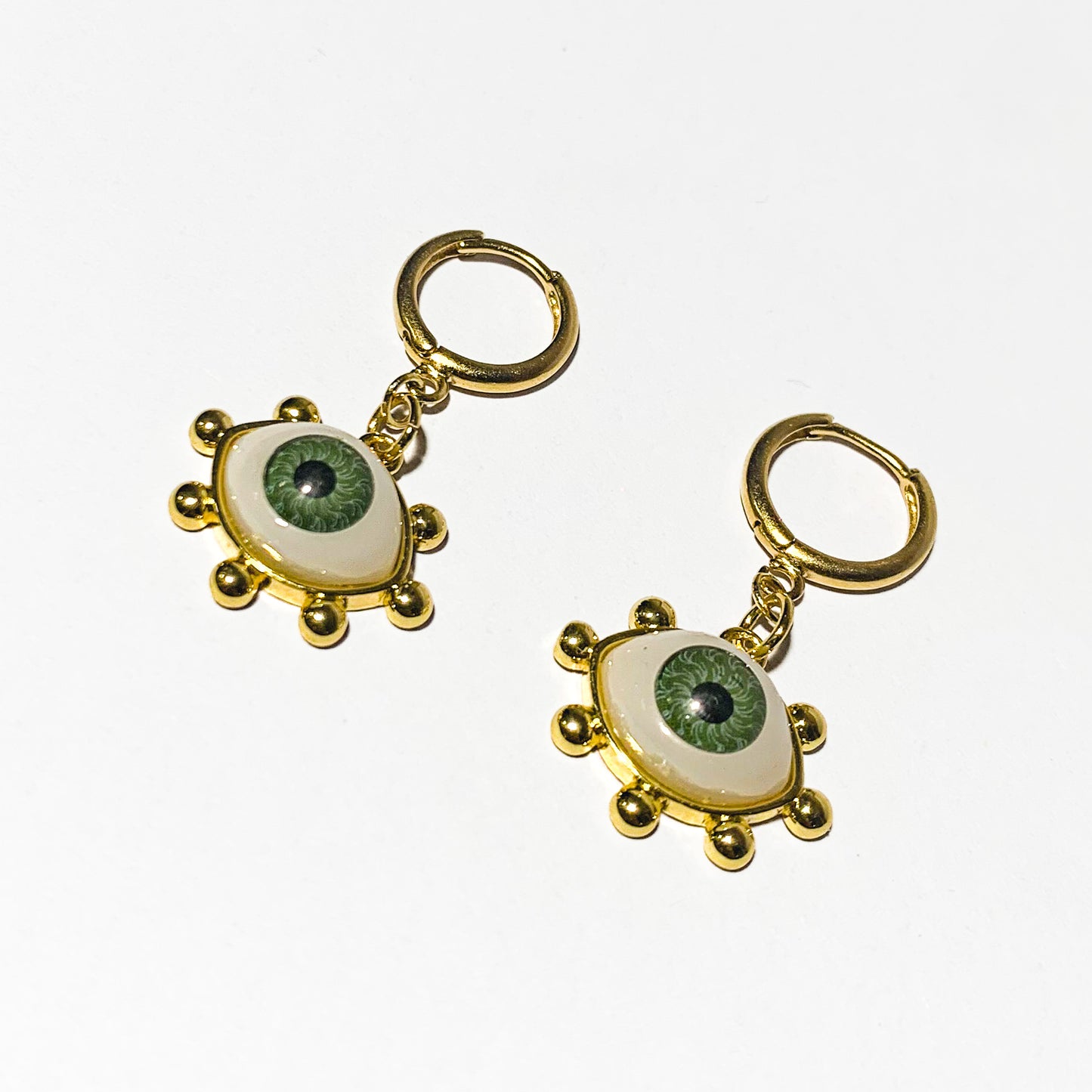 FORTUNE GREEN EYE EARRINGS