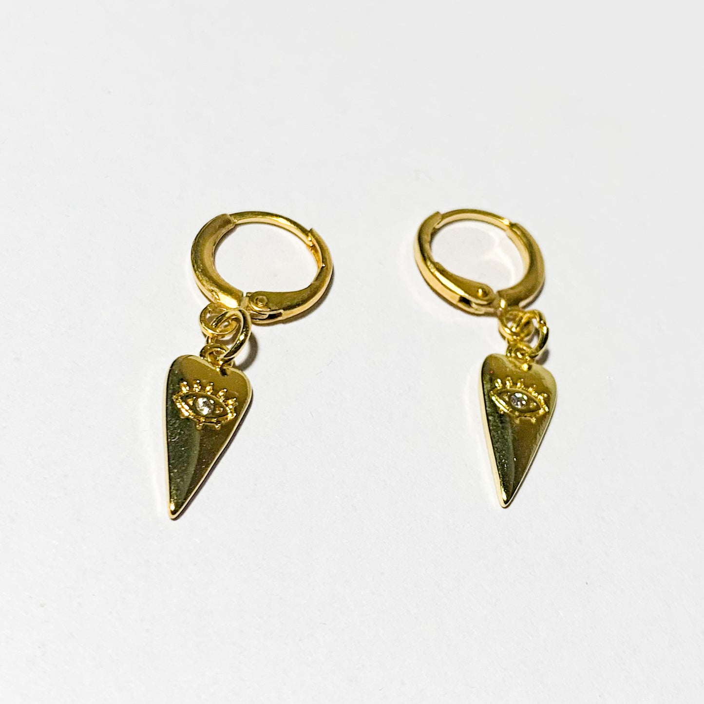 MINI HOOP HEART EYE EARRINGS