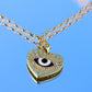 DARK BLUE FORTUNE EYE HEART NECKLACE